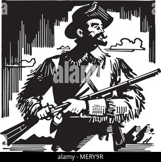 Frontiersman - Retro Clip Art Illustration Stock Vektor