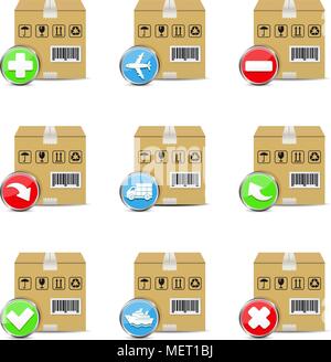 Vector Versand Symbole gesetzt Stock Vektor