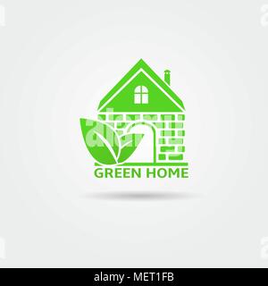 Green home Vektor Logo Design Template Stock Vektor