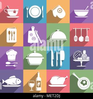 Kochen und Küche Icon Set Stock Vektor
