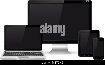 Realistische Vektor einrichten der modernen digitalen Geräte Stock Vektor