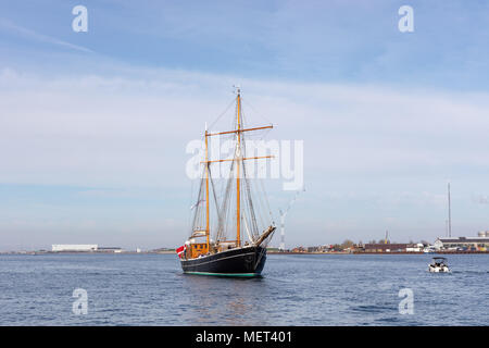 Alten hölzernen Schiff in den Hafen von Kopenhagen; Dänemark Stockfoto