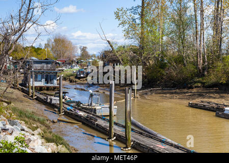 Finn Slough in der Nähe von Steveston bei Ebbe Stockfoto