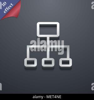 Soziales Netzwerk Symbol. 3D-Stil. Schickes, modernes Design mit Platz für Ihren Text Vector Illustration Stock Vektor