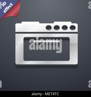 Küche Herd Symbol. 3D-Stil. Schickes, modernes Design mit Platz für Ihren Text Vector Illustration Stock Vektor