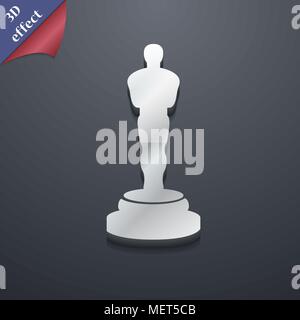 Oscar statuette Symbol. 3D-Stil. Schickes, modernes Design mit Platz für Ihren Text Vector Illustration Stock Vektor