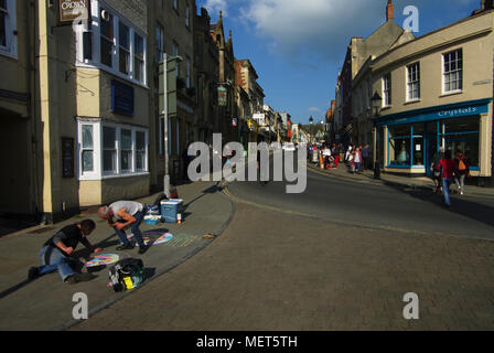 Street artist, Glastonbury Stockfoto