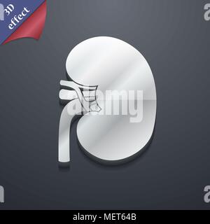 Niere Symbol. 3D-Stil. Schickes, modernes Design mit Platz für Ihren Text Vector Illustration Stock Vektor