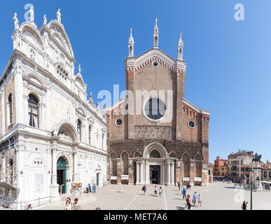 Scuola Grande di San Marco und Basilika dei Santi Giovanni e Paolo (San Zanipolo), Campo Santi Giovanni e Paolo, Castello, Venedig, Venetien, Italien Stockfoto