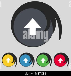 Diese Seite anmelden. Fragile Paket Symbol. Bunten Tasten. Vector Illustration Stock Vektor