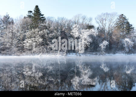 See Kussharo im Winter, Hokkaido, Japan Stockfoto