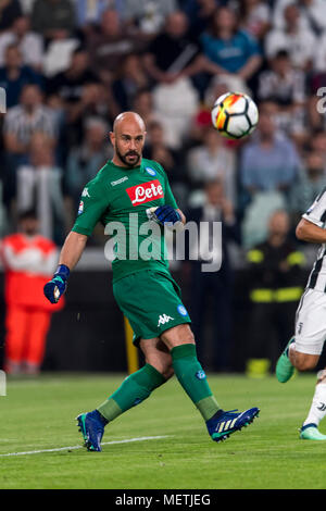 Jose Manuel Reina Paez von Neapel während der Erie der Italienischen eine "Übereinstimmung zwischen Juventus 0-1 Napoli bei Allianz Stadion am 22. April 2018 in Turin, Italien. (Foto von Maurizio Borsari/LBA) Stockfoto