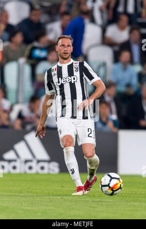 Benedikt Howedes von Juventus Turin während Erie der Italienischen eine "Übereinstimmung zwischen Juventus 0-1 Napoli bei Allianz Stadion am 22. April 2018 in Turin, Italien. (Foto von Maurizio Borsari/LBA) Stockfoto