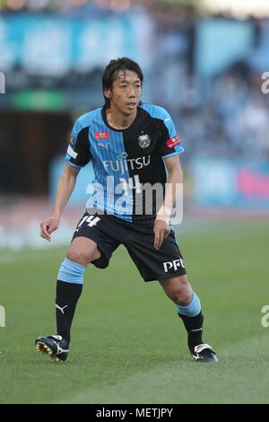 Kanagawa, Japan. 21 Apr, 2018. Kengo Nakamura (Frontale) Fußball: 2018 J1 Liga Match zwischen Kawasaki Frontale 4-1 Kashima Antlers an Todoroki Stadion in Kanagawa, Japan. Quelle: LBA/Alamy leben Nachrichten Stockfoto