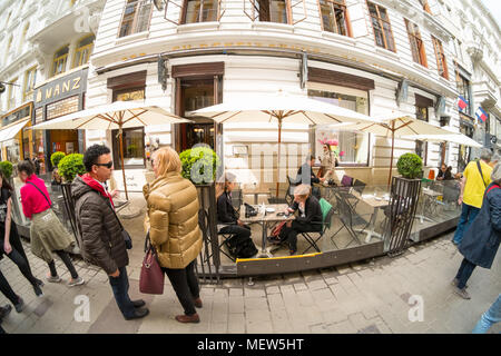 Außenansicht des Café Demel, Kohlmarkt, Wien, Österreich, Europa. Stockfoto