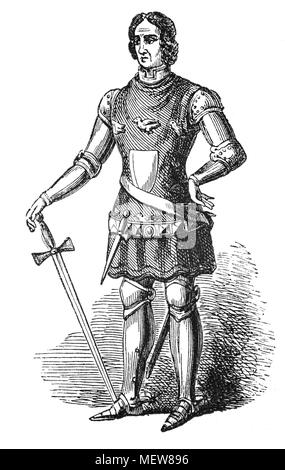 Sir Thomas Erpingham KG (1355 - 1428) war ein englischer Ritter, der berühmt wurde als Kommandeur von König Henry V's longbow Bogenschützen ausübend, in der Schlacht von Agincourt. Seiner langen und treuen Dienst an John von Gaunt, Heinrich IV. und Heinrich V., die erheblich zur Einrichtung des Hauses Lancaster auf dem englischen Thron, das ist seine wahre Erbe beigetragen. Stockfoto