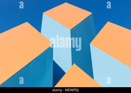 Grafik Design moderne Kunst Skulptur Blöcke der Farbe Farbe im freien Kunst Skulptur gb uk Stockfoto