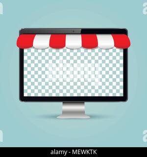 Online Shop. Digitales Marketing. Web Store. Ecommerce shopping Konzept Stock Vektor