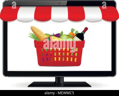 Vektor Online shopping Konzept Abbildung. Online einkaufen. Stock Vektor
