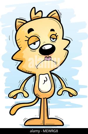 Ein Cartoon Illustration einer Katze traurig. Stock Vektor