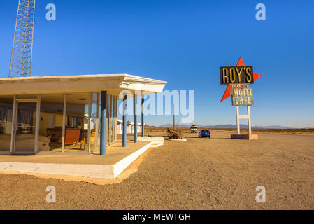 Roy's Motel und Cafe an der historischen Route 66 Stockfoto