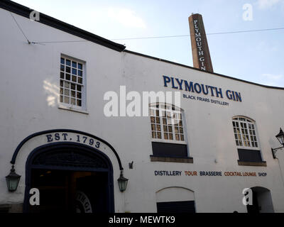 Die Plymouth Gin Destillerie in Blackfriars, Barbican, Plymouth, Devon. Stockfoto