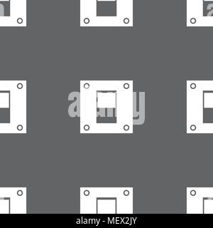 Netzschalter Symbol unterzeichnen. Nahtlose Muster auf einem grauen Hintergrund. Vector Illustration Stock Vektor