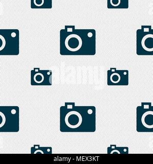 Symbol Kamera anmelden. Nahtlose Muster mit geometrischen Struktur. Vector Illustration Stock Vektor