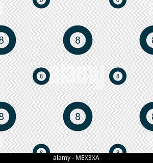 Eightball, Billard Symbol unterzeichnen. Nahtlose Muster mit geometrischen Struktur. Vector Illustration Stock Vektor