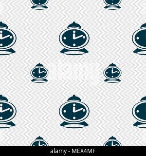Symbol Wecker unterzeichnen. Nahtlose Muster mit geometrischen Struktur. Vector Illustration Stock Vektor