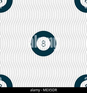 Eightball, Billard Symbol unterzeichnen. Nahtlose Muster mit geometrischen Struktur. Vector Illustration Stock Vektor