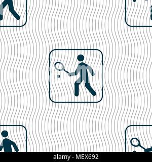 Tennis Player anmelden. Nahtlose Muster mit geometrischen Struktur. Vector Illustration Stock Vektor