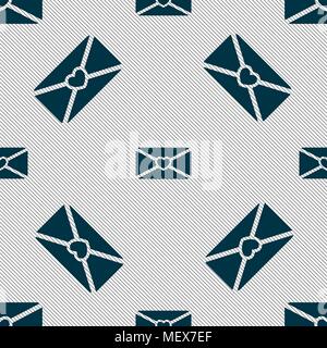 Schreiben liebe Symbol unterzeichnen. Nahtlose Muster mit geometrischen Struktur. Vector Illustration Stock Vektor