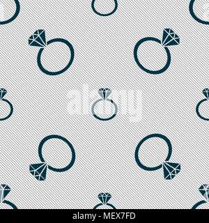 Diamond Ring Symbol unterzeichnen. Nahtlose Muster mit geometrischen Struktur. Vector Illustration Stock Vektor
