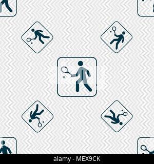Tennis Player anmelden. Nahtlose Muster mit geometrischen Struktur. Vector Illustration Stock Vektor