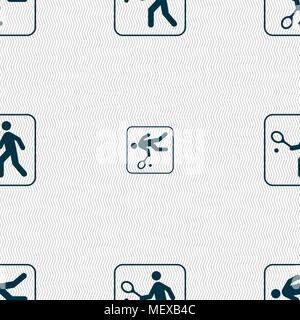 Tennis Player anmelden. Nahtlose Muster mit geometrischen Struktur. Vector Illustration Stock Vektor