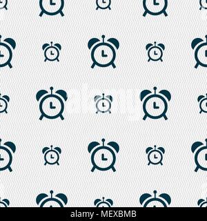 Symbol Wecker unterzeichnen. Nahtlose Muster mit geometrischen Struktur. Vector Illustration Stock Vektor