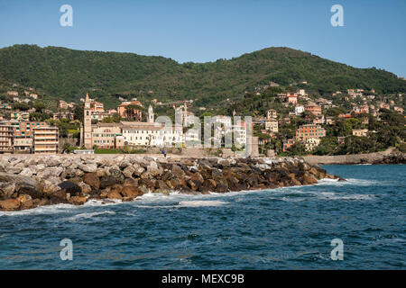 Mole am Meer in Recco, Mittelmeer, Italien Stockfoto