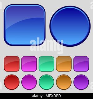 Eingestellt von leeren Bunte Web Buttons für die Website oder App. Vector Illustration Stock Vektor