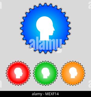 Benutzer registrieren Symbol. Person Symbol. Bunten Tasten. Moderne Benutzeroberfläche website Navigation Vektor illustration Stock Vektor