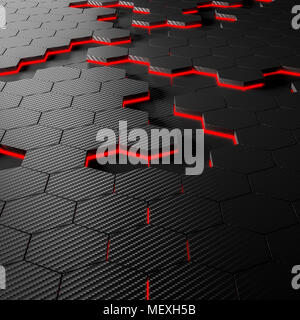 Carbon hexagon Hintergrund 3D Rendering image Stockfoto