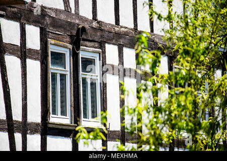 Fachwerkhaus in der historischen Altstadt von Büdingen, Hessen, Deutschland, Europa Stockfoto