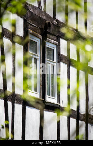 Fachwerkhaus in der historischen Altstadt von Büdingen, Hessen, Deutschland, Europa Stockfoto