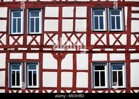 Fachwerkhaus in der historischen Altstadt von Büdingen, Hessen, Deutschland, Europa Stockfoto