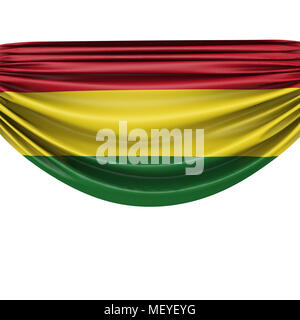 Bolivien Nationalflagge hängenden Stoff Banner. 3D-Rendering Stockfoto