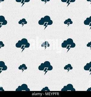 Schweres Gewitter Symbol unterzeichnen. Nahtlose Muster mit geometrischen Struktur. Vector Illustration Stock Vektor