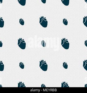 Das Herz des Menschen unterzeichnen. Nahtlose Muster mit geometrischen Struktur. Vector Illustration Stock Vektor