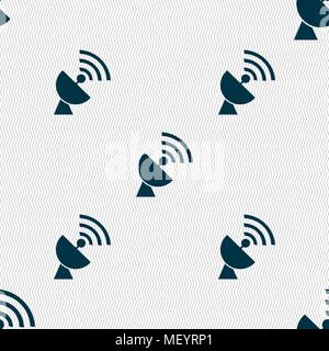Sat-Antenne Symbol unterzeichnen. Nahtlose Muster mit geometrischen Struktur. Vector Illustration Stock Vektor