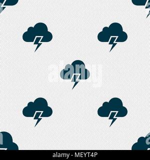 Schweres Gewitter Symbol unterzeichnen. Nahtlose Muster mit geometrischen Struktur. Vector Illustration Stock Vektor