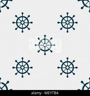Schiff helm Icon Anmelden. Nahtlose Muster mit geometrischen Struktur. Vector Illustration Stock Vektor